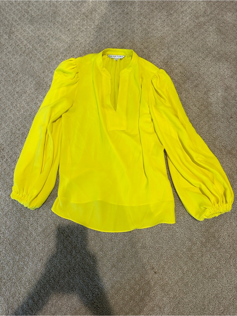 Trina Turk Bright Yellow Balloon-Sleeve Blouse